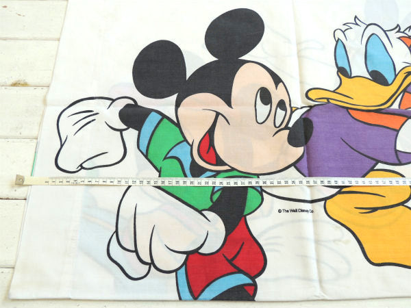 【ミッキー&ミニー&ドナルドダック&デイジーダック】ヴィンテージ・USEDピローケース・枕カバー