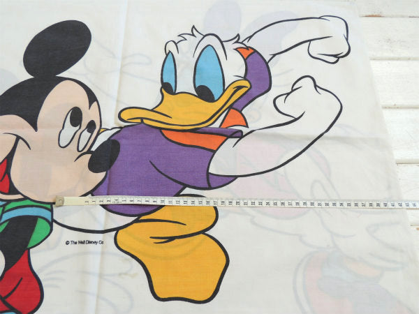 【ミッキー&ミニー&ドナルドダック&デイジーダック】ヴィンテージ・USEDピローケース・枕カバー