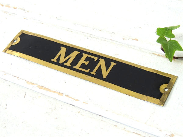 MEN 真鍮製 アンティーク ヴィンテージ サインプレート 看板 ルームサイン 案内標示プレート