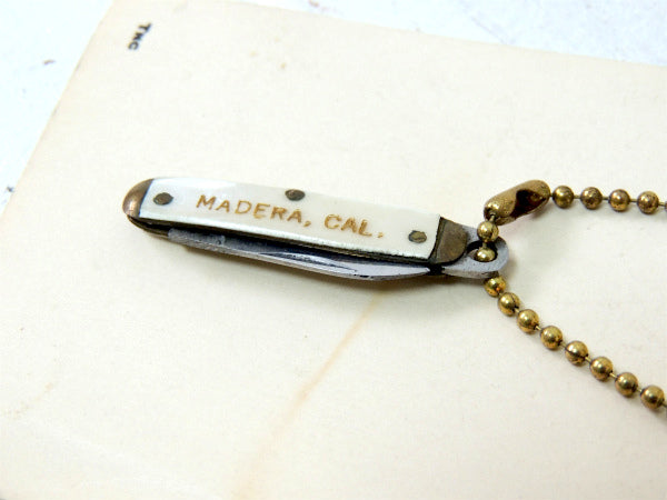 【MADERA・CAL】ヴィンテージ・ポケットナイフ/折りたたみナイフ・キーチェーン付き USA