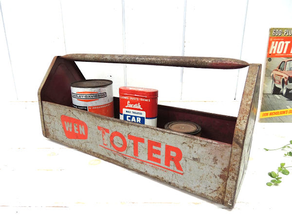 【WEN・TOTER】USA・グレー色・スチール製・ヴィンテージ・ツールケース/工具箱