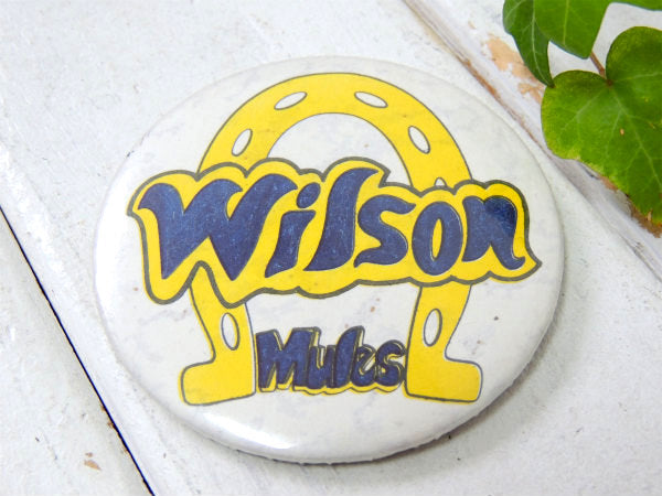 カリフォルニア ロサンゼルス Wilson Mules ハイスクール ヴィンテージ・缶バッジ USA