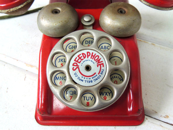 【SPEED PHONE】ティン製・おもちゃ・アンティーク・赤電話・TOY・電話機・USA