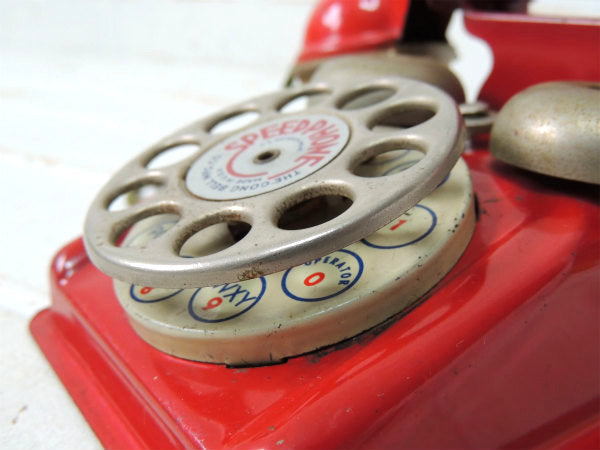 【SPEED PHONE】ティン製・おもちゃ・アンティーク・赤電話・TOY・電話機・USA
