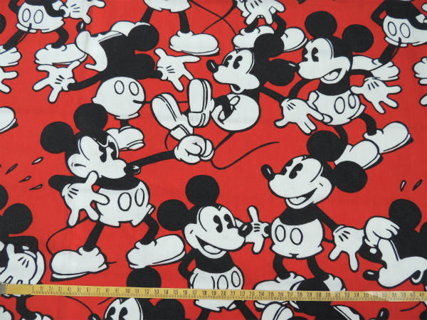 【ミッキーマウス総柄】USA!ディズニー・ヴィンテージ・ユーズドシーツ(1/2) USA