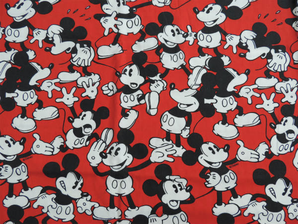 【ミッキーマウス総柄】USA!ディズニー・ヴィンテージ・ユーズドシーツ(1/2) USA