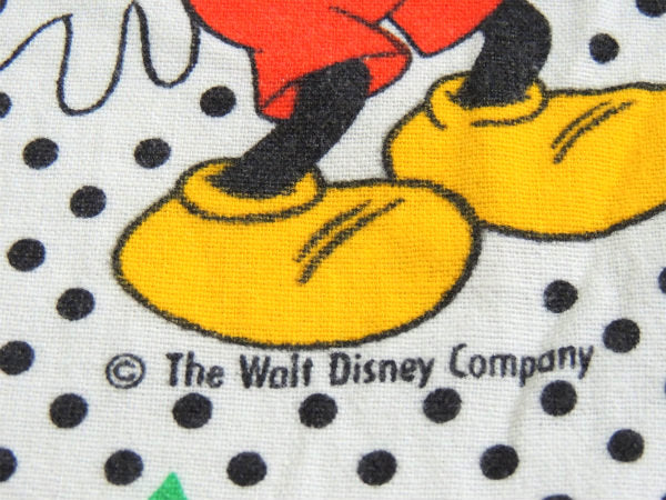 【ミッキーマウス】星柄&水玉・コットン100%・ヴィンテージ・ユーズドシーツ(ボックスタイプ)