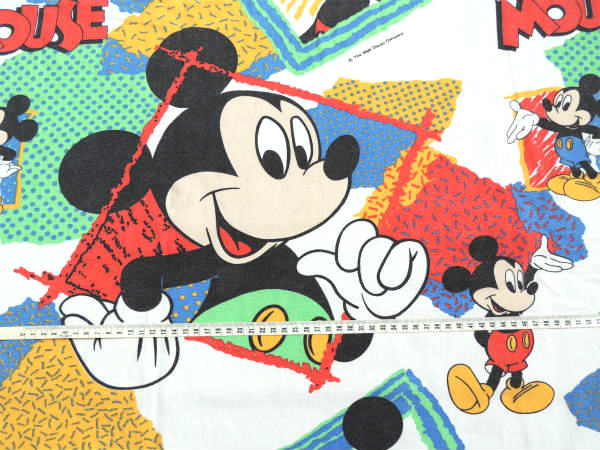 【ミッキーマウス】コットン100%・カラフルなヴィンテージ・ユーズドシーツ(ボックスタイプ)