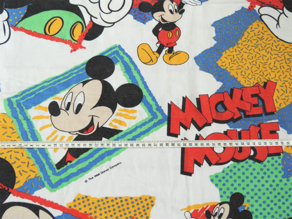 【ミッキーマウス】コットン100%・カラフルなヴィンテージ・ユーズドシーツ(ボックスタイプ)