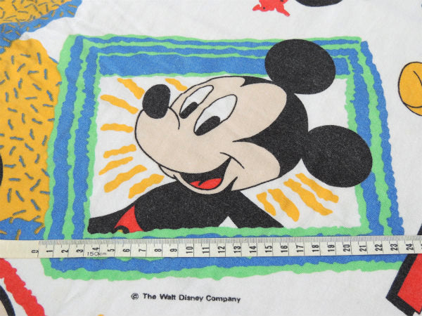 【ミッキーマウス】コットン100%・カラフルなヴィンテージ・ユーズドシーツ(ボックスタイプ)