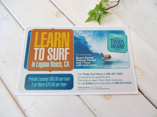 【THALIA/ラグナビーチ】フライヤー/ポストカード・サーフショップ・カリフォルニア限定・