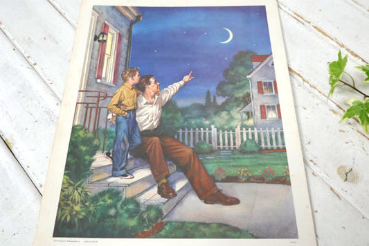 THE NIGHTTIME SKY リトグラフ 50s ヴィンテージ アートワーク ポスター 壁飾り