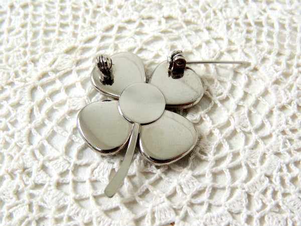 【四つ葉・クローバー】モチーフ・ヴィンテージ・ブローチ・アクセサリー