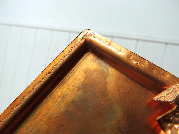 【ネイティブアメリカン】サンダーバード・銅製・ヴィンテージ・灰皿・トレイ/インディアン