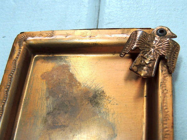 【ネイティブアメリカン】サンダーバード・銅製・ヴィンテージ・灰皿・トレイ/インディアン