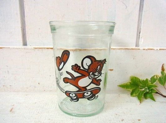 【Welch's】ウェルチ・トム&ジェリー・スケートボード柄・ヴィンテージ・グラス/タンブラー