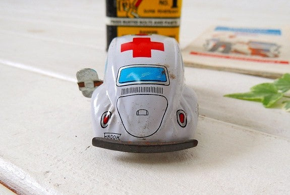 ブリキ・ミニカー ヴィンテージ・VW・フォルクスワーゲン・ビートル・自動車・救急車