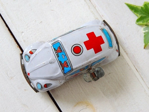ブリキ・ミニカー ヴィンテージ・VW・フォルクスワーゲン・ビートル・自動車・救急車