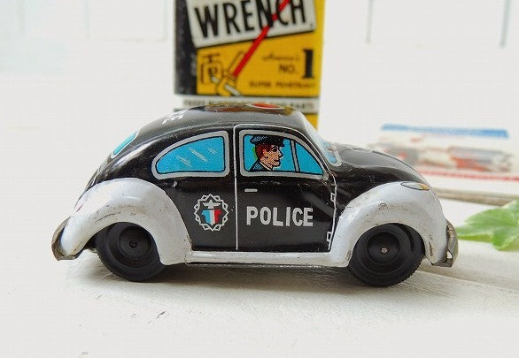 ブリキ・ミニカー ヴィンテージ・VW・フォルクスワーゲン・POLICE・ビートル・自動車