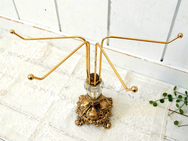 デコラティブ・猫脚デザイン・ゴールドトーン・ヴィンテージ・アクセサリースタンド・ジュエリーホルダー