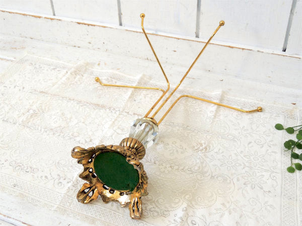 デコラティブ・猫脚デザイン・ゴールドトーン・ヴィンテージ・アクセサリースタンド・ジュエリーホルダー