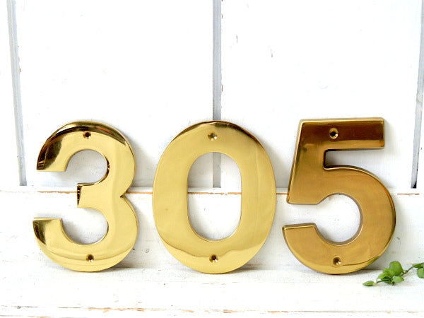 【3】数字・真鍮製・デッドストック・ヴィンテージ・ナンバーサイン・看板