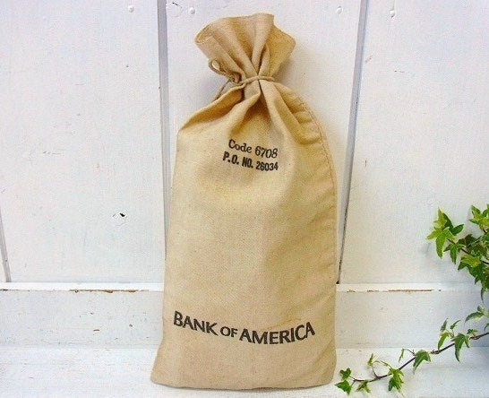 【BANK OF AMERICA】銀行・ヴィンテージ・コイン袋/布袋　USA