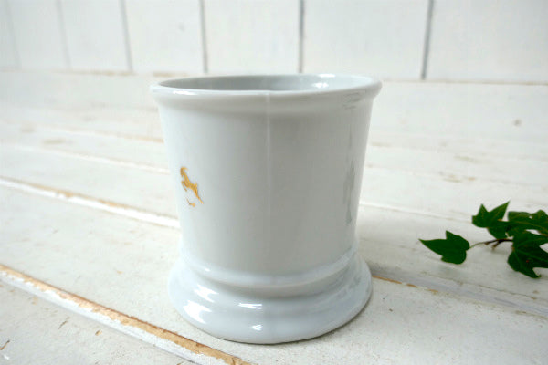 イニシャル&アニマル ゴールドハンドル セラミック製 ヴィンテージ シェービングカップ シェービングマグ