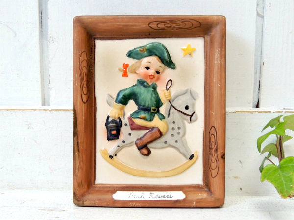 ポールリビア　Paul Revere セラミック製 アンティーク 壁飾り ウォールデコ 里帰り品 Napco Ceramic JAPAN
