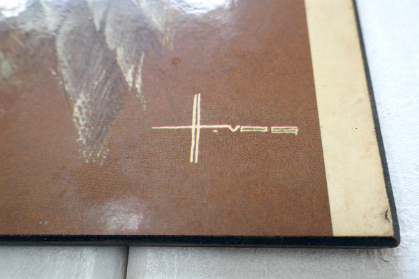 H Vos・フクロウ・Owl・ヴィンテージ・ウォールアート・壁飾り・ウォールデコ・インテリア USA