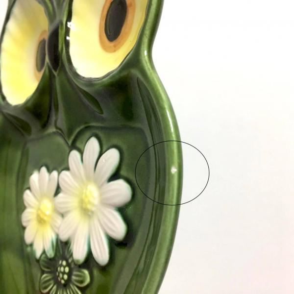 レトロポップ・花柄×ふくろう・セラミック製・ヴィンテージ・プレート カトラリーレスト ウォールデコ