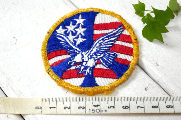 1970's ピース・平和・星条旗・イーグル・USA ヴィンテージ・刺繍 ワッペン フラッグ