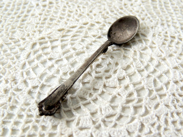 【スプーン・モチーフ】アンティーク・ブローチ・LUNT STERLING/シルバー製)