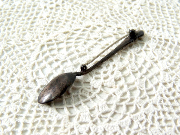 【スプーン・モチーフ】アンティーク・ブローチ・LUNT STERLING/シルバー製)