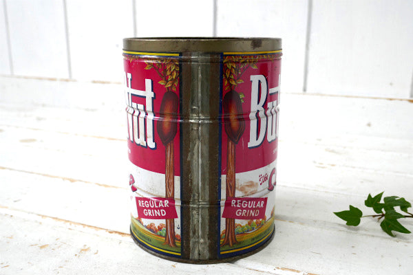 コーヒー缶 Butter-Nut Coffee・ネブラスカ ブリキ製・ヴィンテージ・ガーデニング