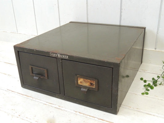 Shaw Walker 工業系・ミシガン州・ヴィンテージ・インデックスカードホルダー・引き出し