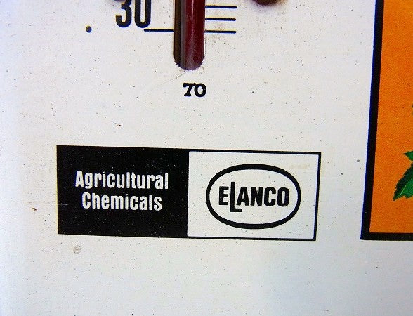 ELANCO 温度計付き・ヴィンテージ・ブリキサイン・看板・サーモメーター USA