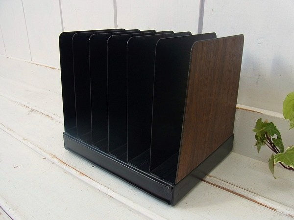 LIT NING モダンなウッド柄・メタル製・ヴィンテージ・書類スタンド/ブックスタンド USA