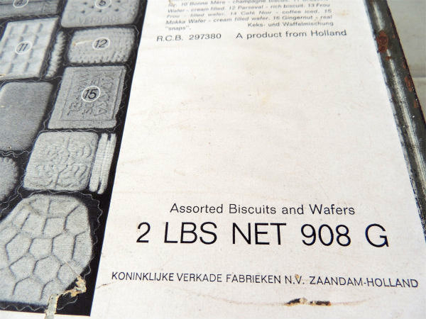 VERKADE オランダ・ムント塔&運河の街並・ヴィンテージ・ティン缶 ビスケット缶