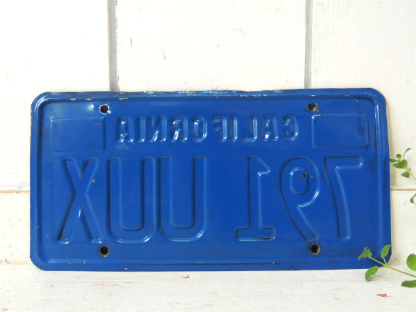 【1969's~・青色】791 UUX・ビンテージ・カリフォルニア・ナンバープレート・アメ車