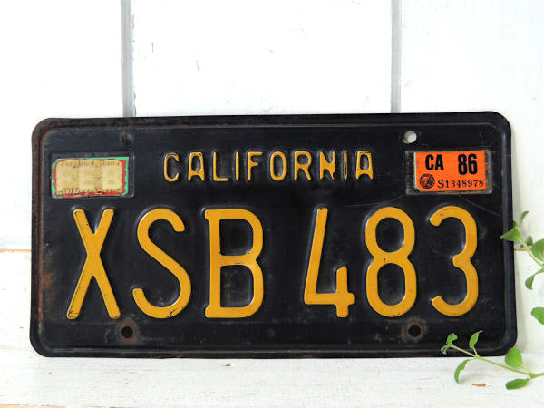 【カリフォルニア】XSB 483・ヴィンテージ・ナンバープレート・USA・アメリカン