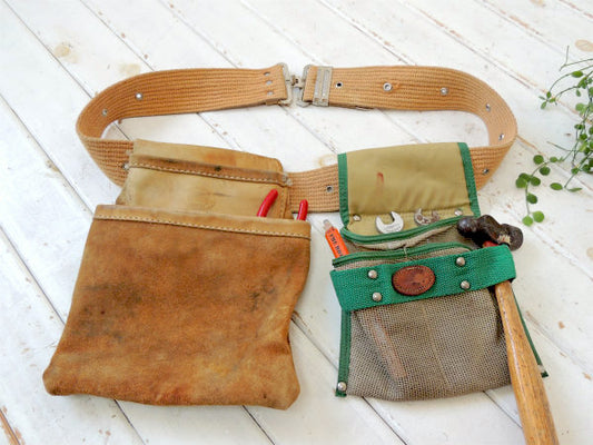 【マグワイア ニコラス】カウハイドレザー製・ベルト付き・ヴィンテージ・ツールポーチ・腰袋・釘袋