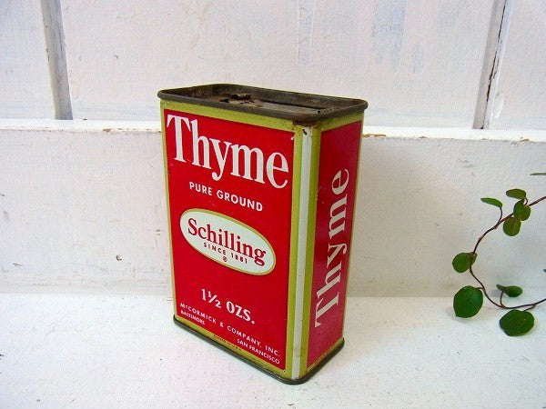 【Schilling】タイム・ティン製・ヴィンテージ・スパイス缶　USA