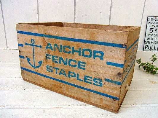 【ANCHOR FENCE】イカリマーク・ヴィンテージ・ウッドボッウス/木箱