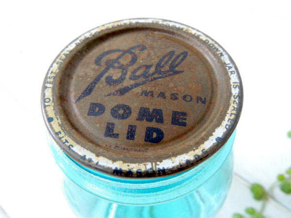 【BALL】1910~クリアブルー・アンティーク・メイソンジャー/ガラスジャー/保存瓶 USA