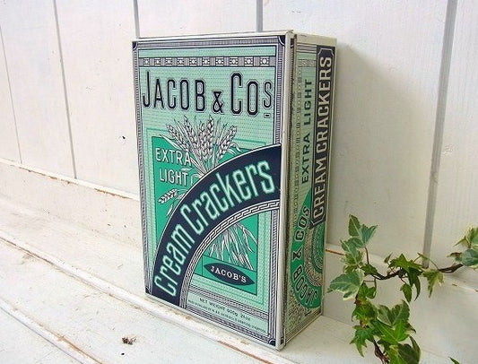 【JACOB'S】イギリス製・クラッカーのヴィンテージ・ティン缶/ブリキ缶