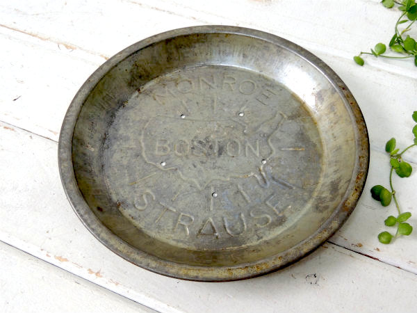 【MONROE BOSTON STRAUS】1940s・USA地図・ビンテージ・パイ皿/パイプレート