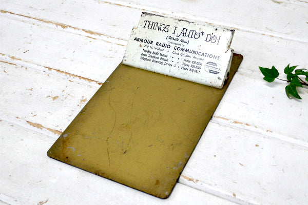 ARMOUR RADIO・無線・アドバタイジング・ヴィンテージ・バインダー・クリップボード USA