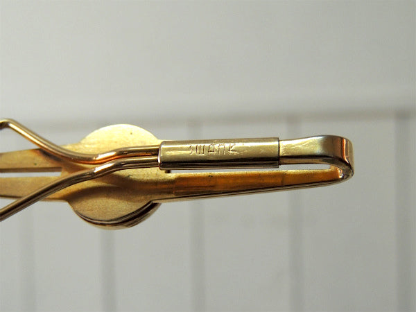 【SWANK社製】グリーン×ゴールド・ダブルライン・ヴィンテージ・タイピン・スワンク・アクセサリー