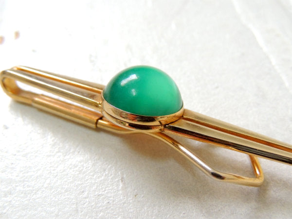 【SWANK社製】グリーン×ゴールド・ダブルライン・ヴィンテージ・タイピン・スワンク・アクセサリー